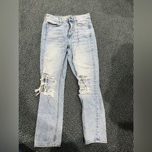 AEO distressed mom jeans